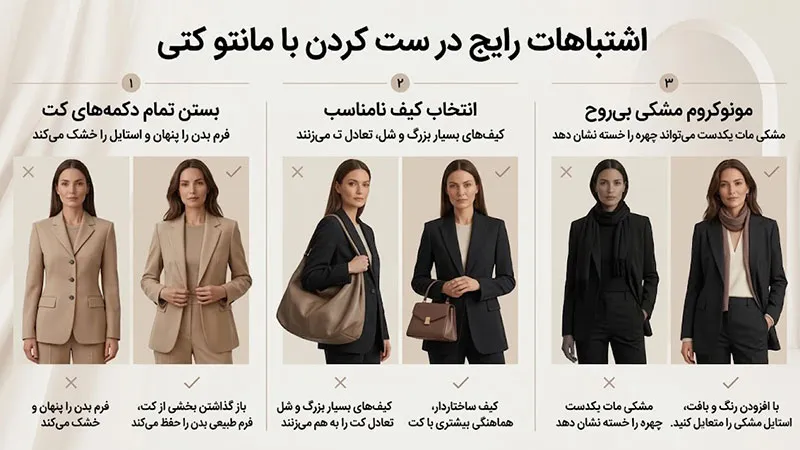 اشتباهات رایج در ست کردن با مانتو کتی