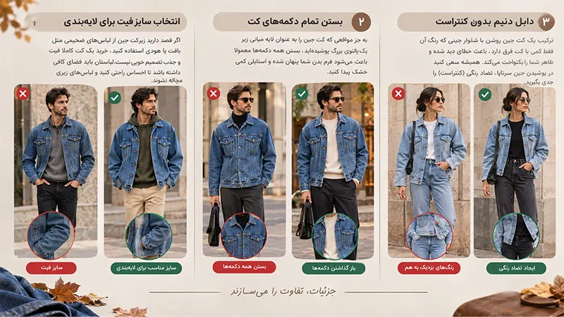 اشتباهات رایج در استایل پاییزی با کت جین