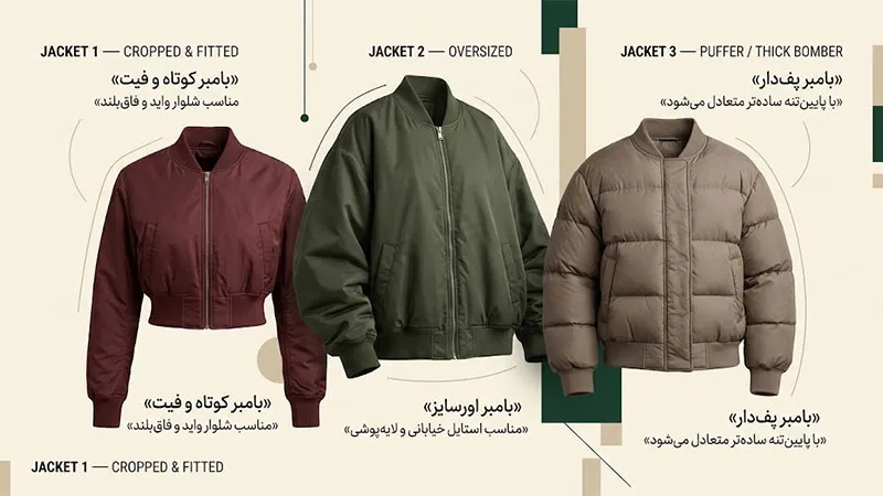 بامبر جکت را چطور متناسب با فرم و حجم لباس‌ها انتخاب کنیم؟