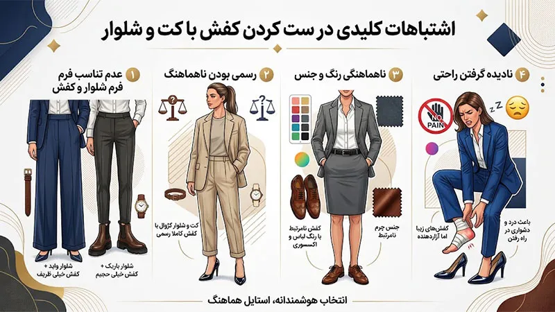 چه چیزهایی انتخاب کفش با کت و شلوار را خراب می‌کند؟