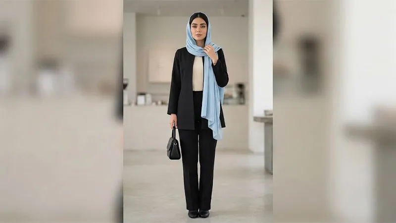 شال آبی روشن یا آبی نفتی