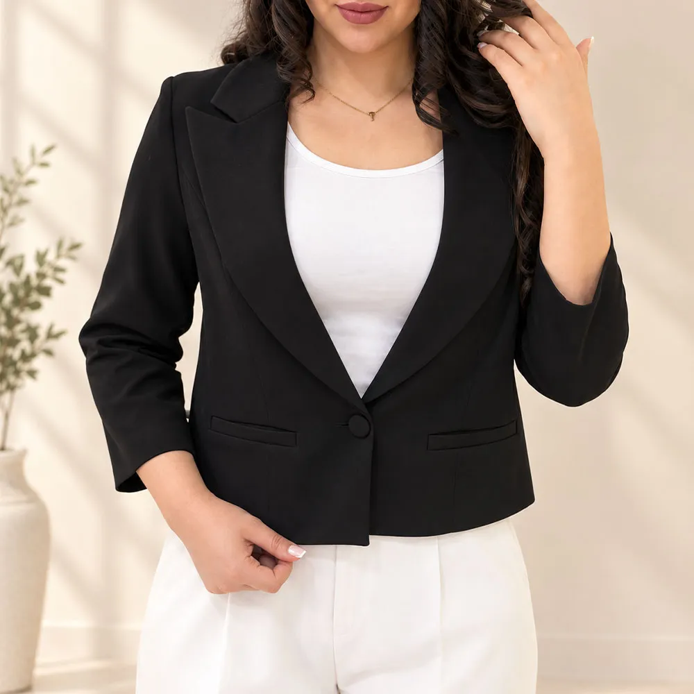 کت کراپ زنانه آستین سه ربع آلیا