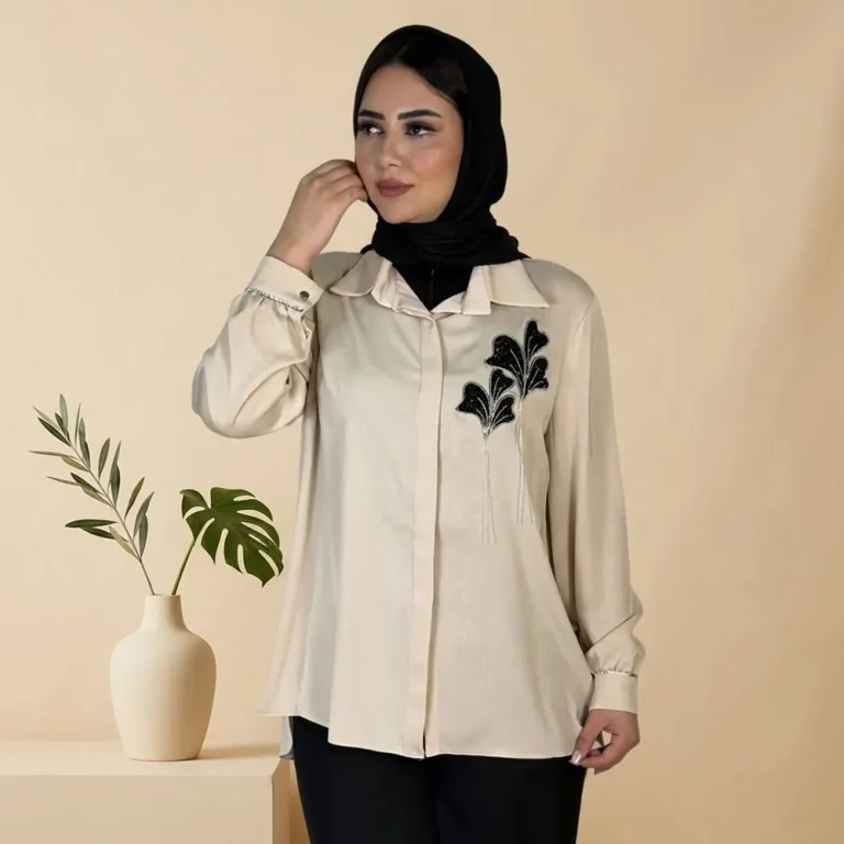 شومیز زنانه گلبرگ سنگ دوزی