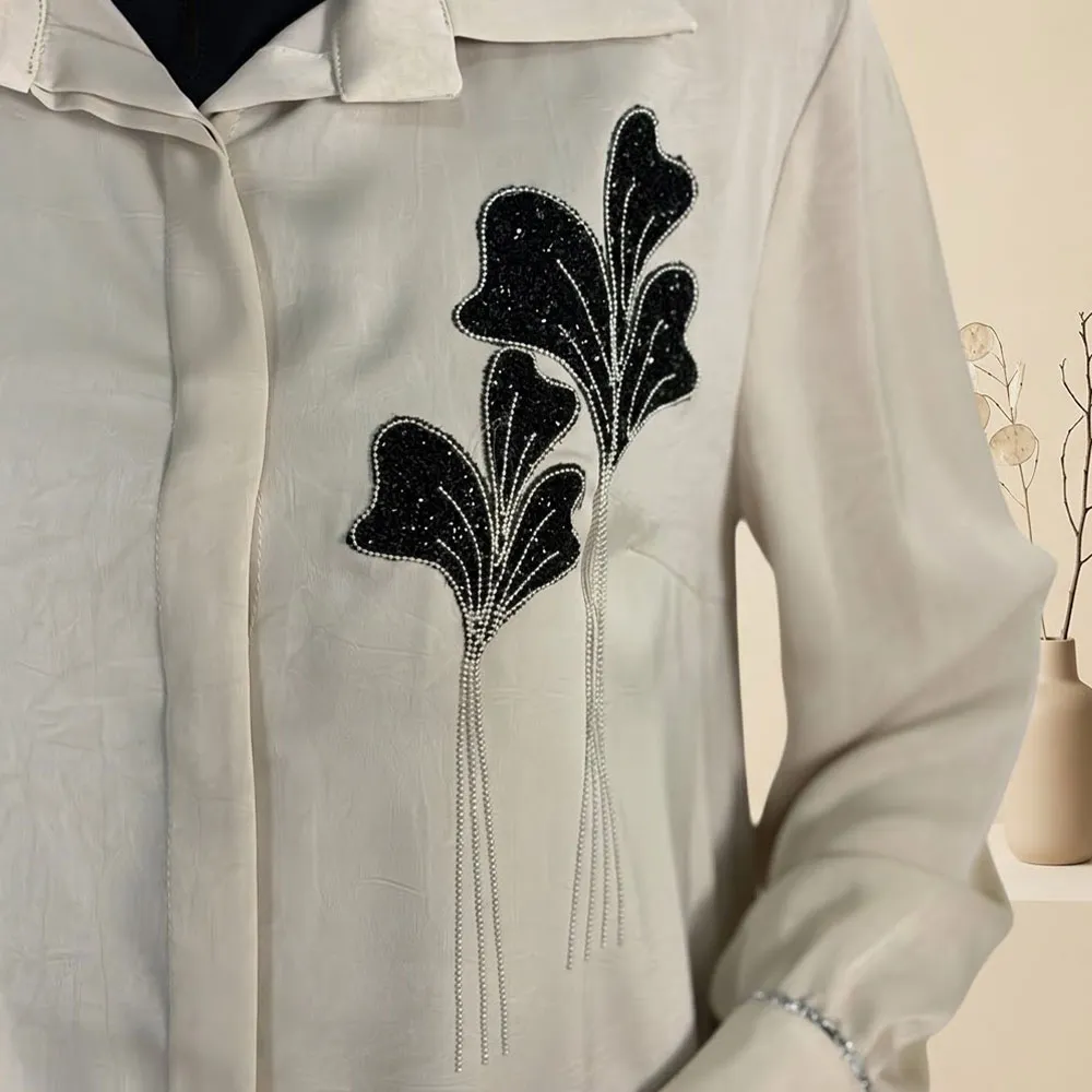 شومیز زنانه گلبرگ سنگ دوزی