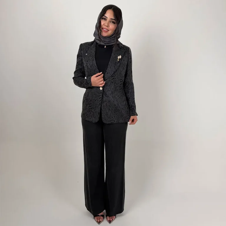 کت و شلوار زنانه پلنگی ژاکارد ترک