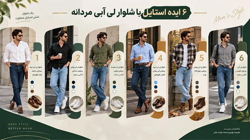 6 ایده استایل با شلوار لی آبی مردانه