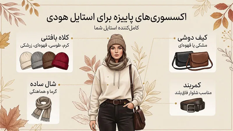 اکسسوری‌هایی که استایل پاییزی دخترانه با هودی را کامل می‌کنند