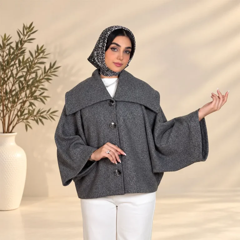 پانچ زنانه بافت زنبوری یقه پهن دکمه‌دار