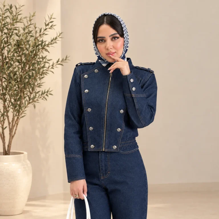 بامبر جین زنانه وارداتی زیپ‌دار کمر کشی