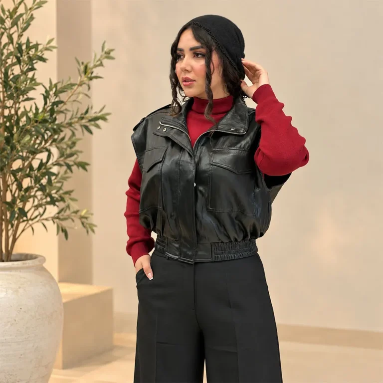 وست زنانه چرم پایین کش