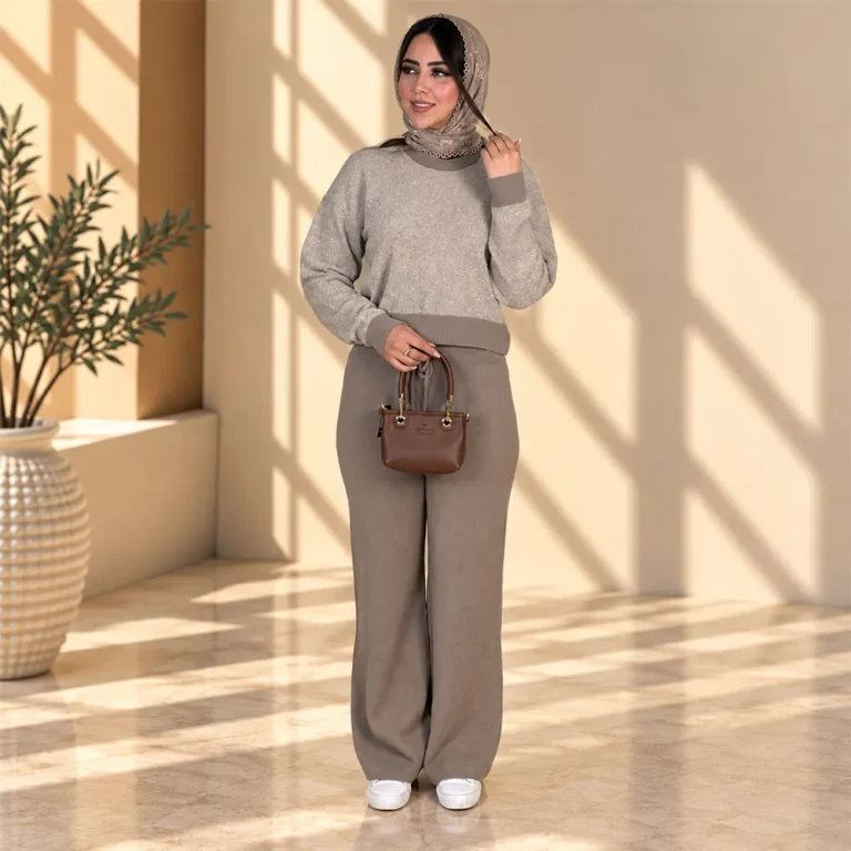 ست بافت زنانه کراپ موهر