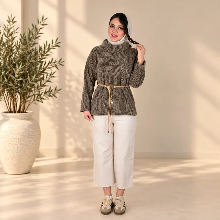 بلوز زنانه یقه اسکی مخمل کجراه
