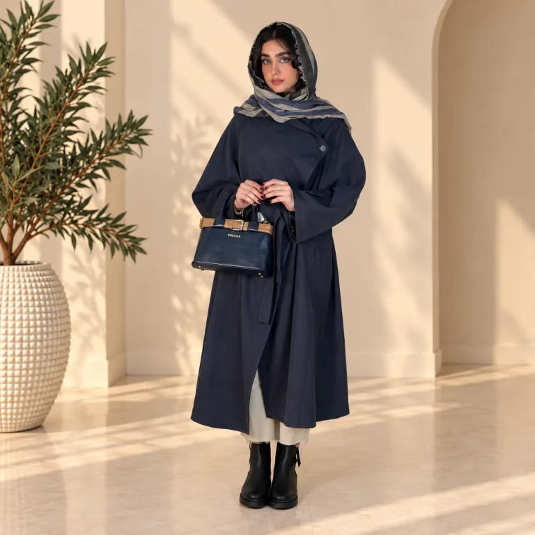 بارونی زنانه میکرو ترک یقه قیفی